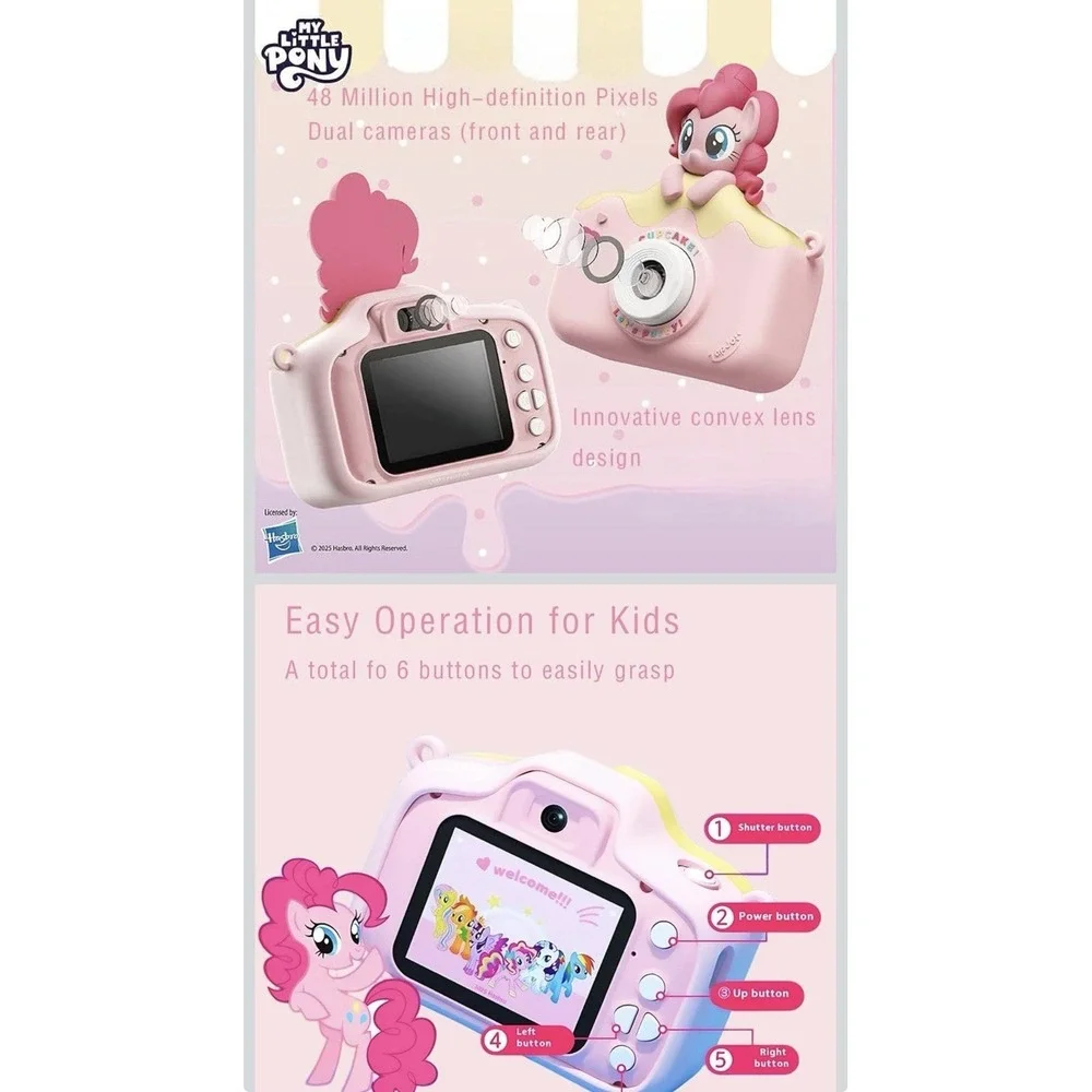 My Little Pony Pinkie Pie Kids Digital Camera NIB 32GB Card‎ Dual Camera USB
